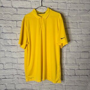 Nike Mens DriFit XL Golf Shirt Yellow Black Loose Fit